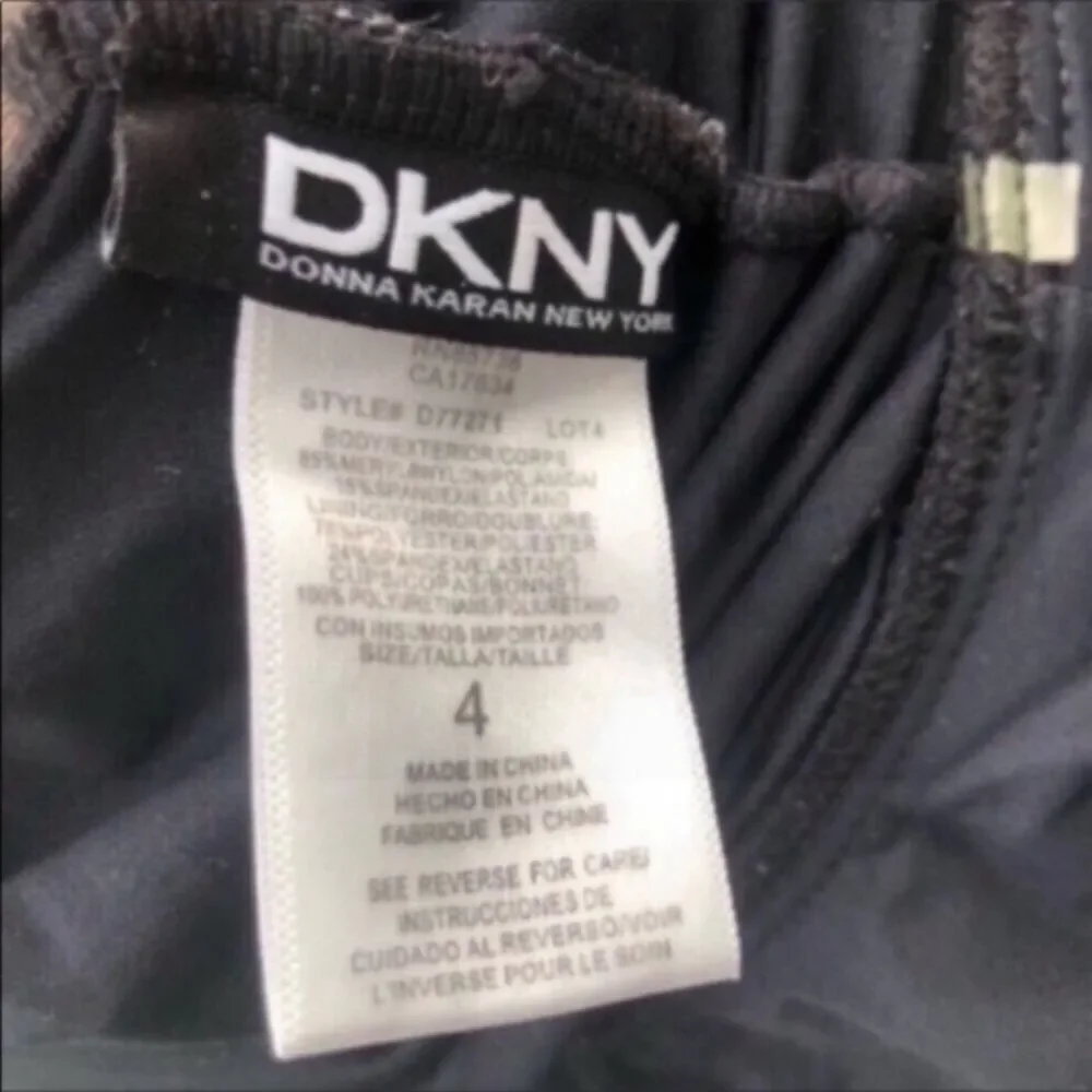 DKNY Ruffle Top One Shoulder Swimsuit - Picture 5 of 7